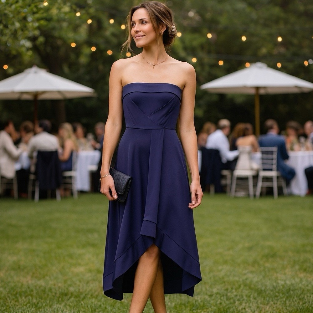 Shoshanna Midnight Navy Dress Sz 0 Strapless Elegant Formal‎ Special Occasion